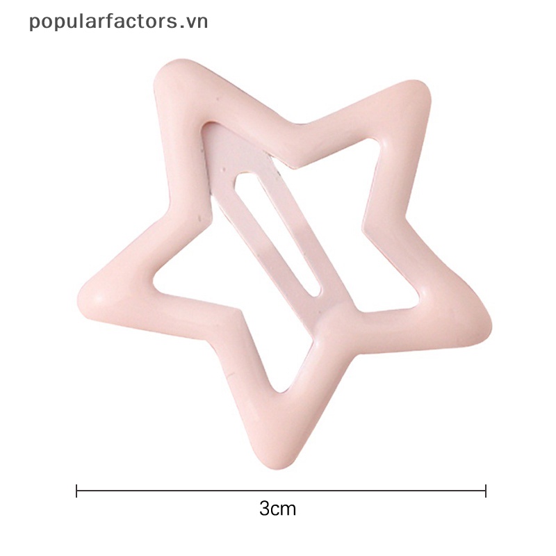 Set 5 Kẹp Tóc Kim Loại Hình Ngôi Sao Năm Cánh Nhiều Màu Sắc Ngọt Ngào Cho Bé