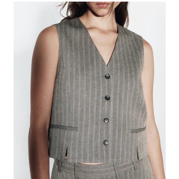 Zara Bộ Áo Sát Nách + Quần culottes Thiết Kế Trẻ Trung Cho Nữ8388114 8371114