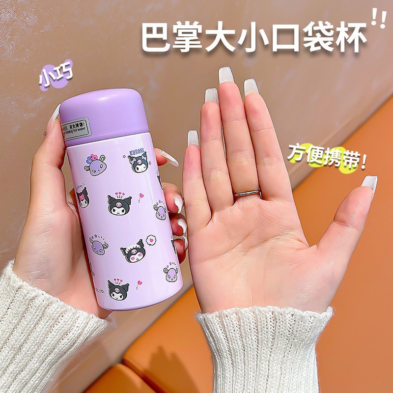 Sanrio Bình Nước Giữ Nhiệt mini Bằng Thép Không Gỉ Họa Tiết melody cinnamoroll Dễ Thương Trọng Lượng Nhẹ