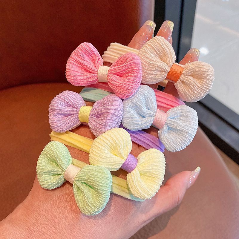 Dây Buộc Tóc Cao Su Co Giãn Không Đau Hình Hoa macaron Cho Bé