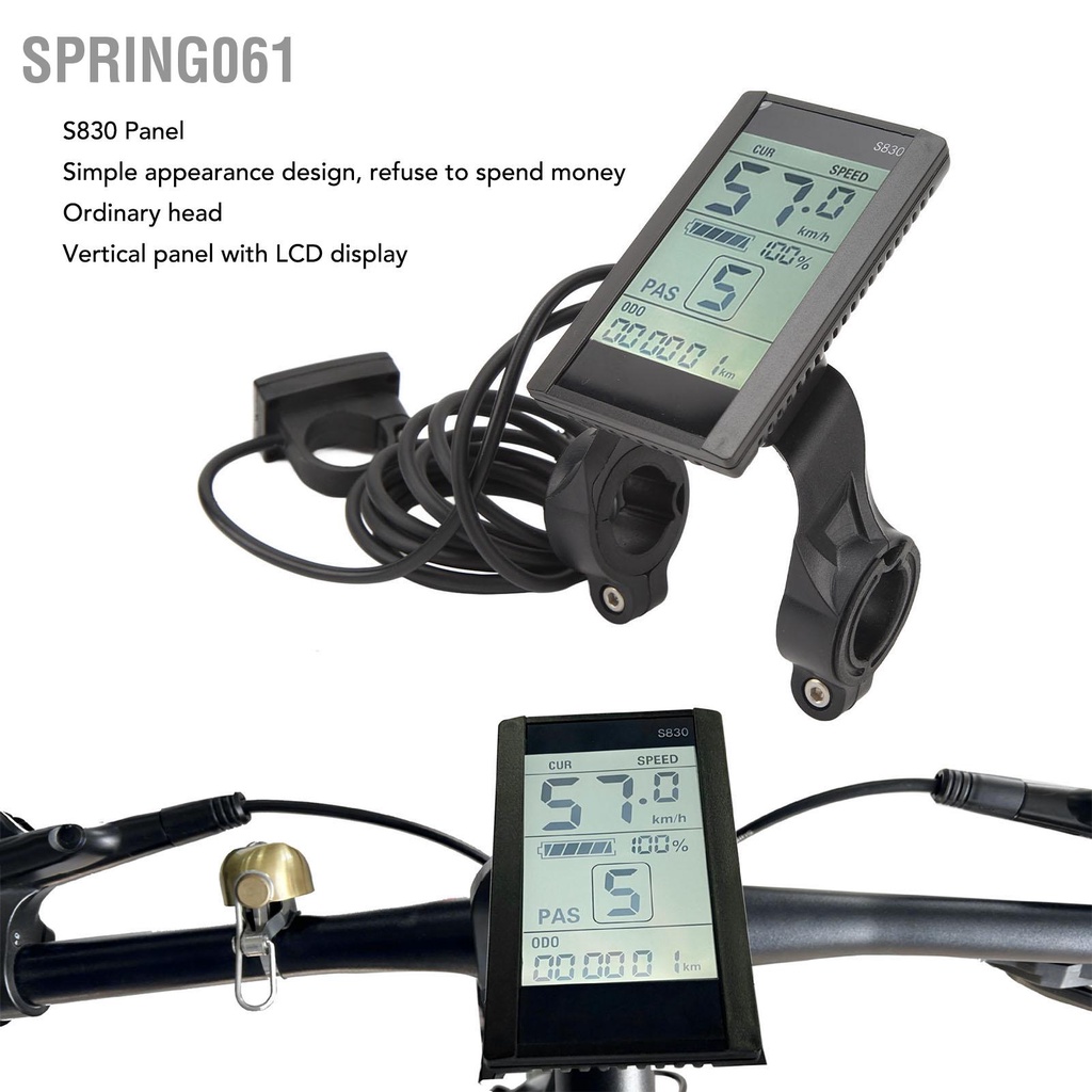 Spring061 Bộ Điều Khiển 3 Chế Độ 17A S830 Bảng Màn Hình Ngón Tay Cái Ga Hỗ Trợ Phanh Sang Số Xe Đạp Pin Lithium Sửa Đổi Cho Động Cơ 250W‑350W