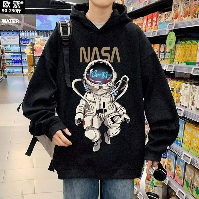 NEW Áo hoodie Nam Dài Tay In Hình Phi Hành Gia Thời Trang Hàn Quốc Chất Lượng Cao