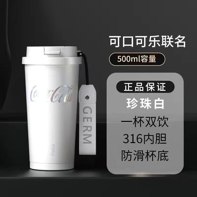 Cốc Uống Nước Giữ Nhiệt Dung Tích Lớn Có Ống Hút In Chữ coca-cola nggk