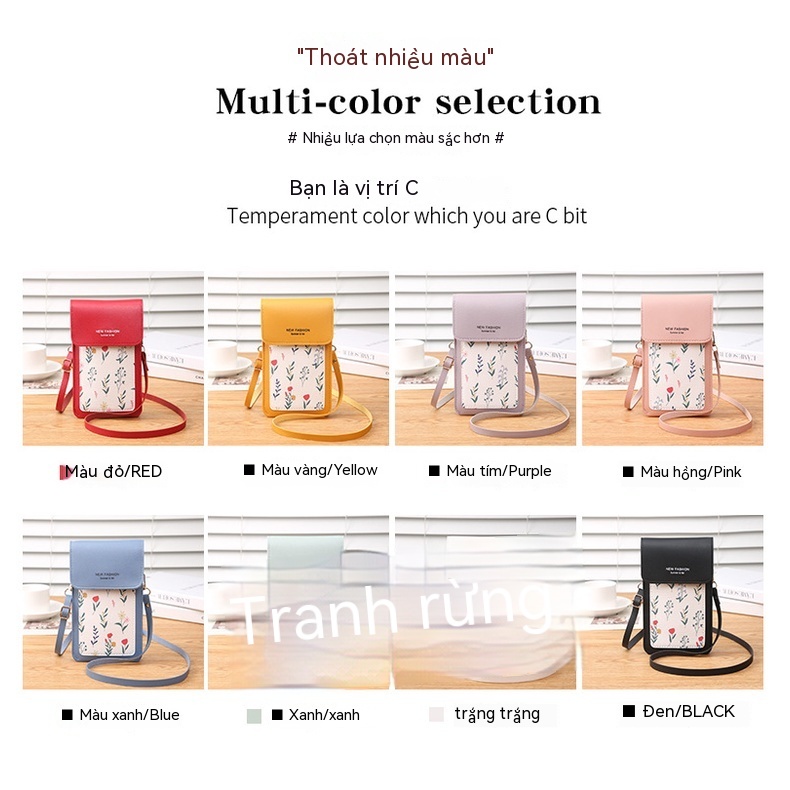 Mobile Túi Đeo Chéo mini Hình Vuông Phong Cách Mới 2023 Có Thể Chạm Màn Hình Cảm Ứng