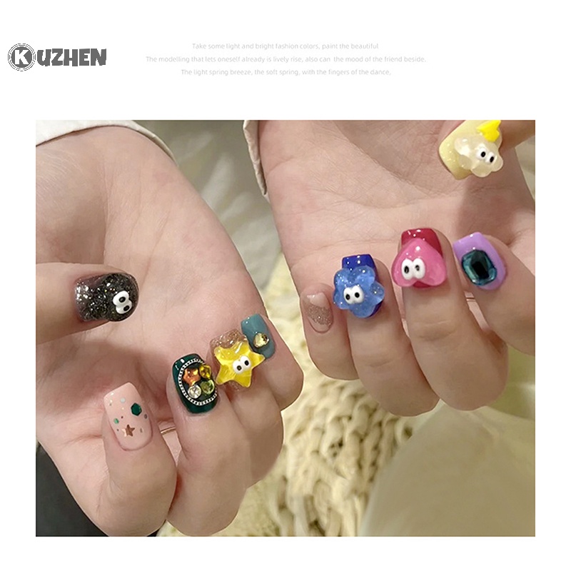 1 Hộp Phụ Kiện Trang Trí Móng Tay Nghệ Thuật 3d Hình hello kitty kuromi mymelody diy