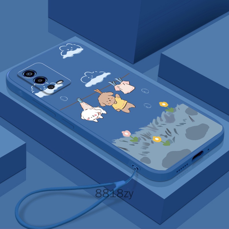 Ốp lưng oppo a55 4g Ốp Điện Thoại tpu silicone Mềm Chống Rơi Vỡ In Hình Dễ Thương Kèm Dây Đeo Cho oppo a55 4g