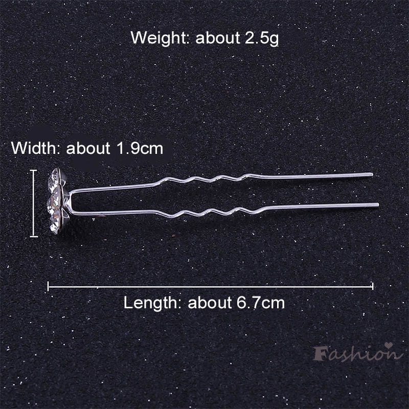 Trâm Cài Tóc Chữ u Hình Hoa Hồng Đính Pha Lê Phong Cách Hàn Quốc Đơn Giản Cho Cô Dâu