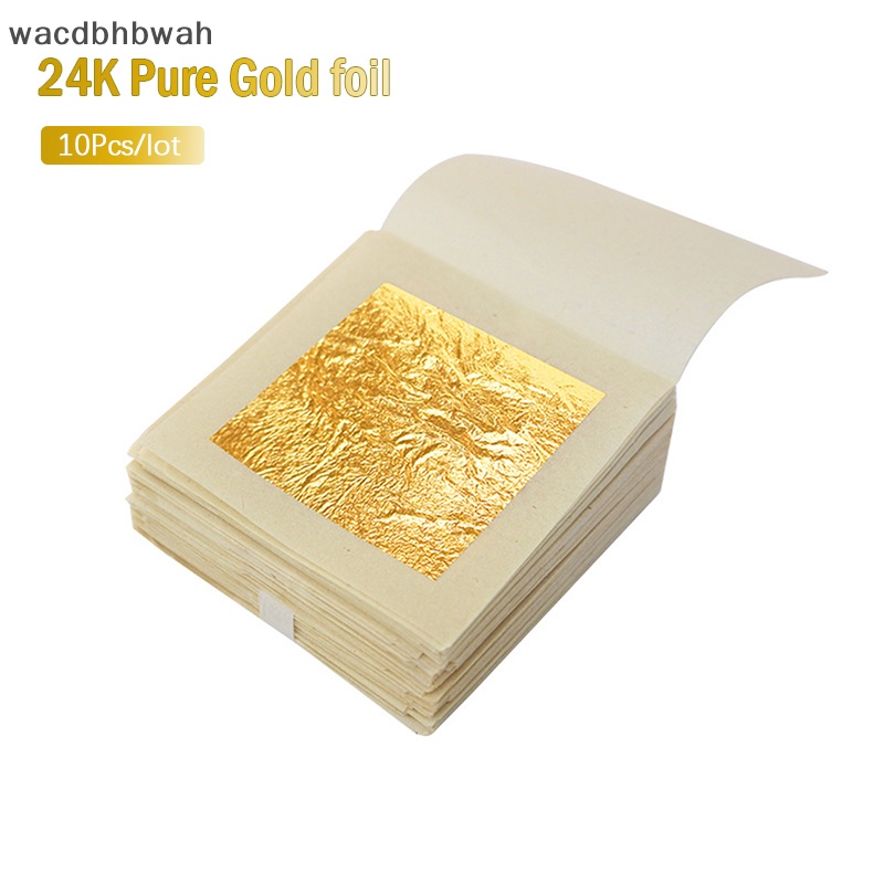 Wacdbhbwah 10 tấm lá vàng 24k ăn được cho bánh tự làm trang trí thủ công mỹ nghệ VN