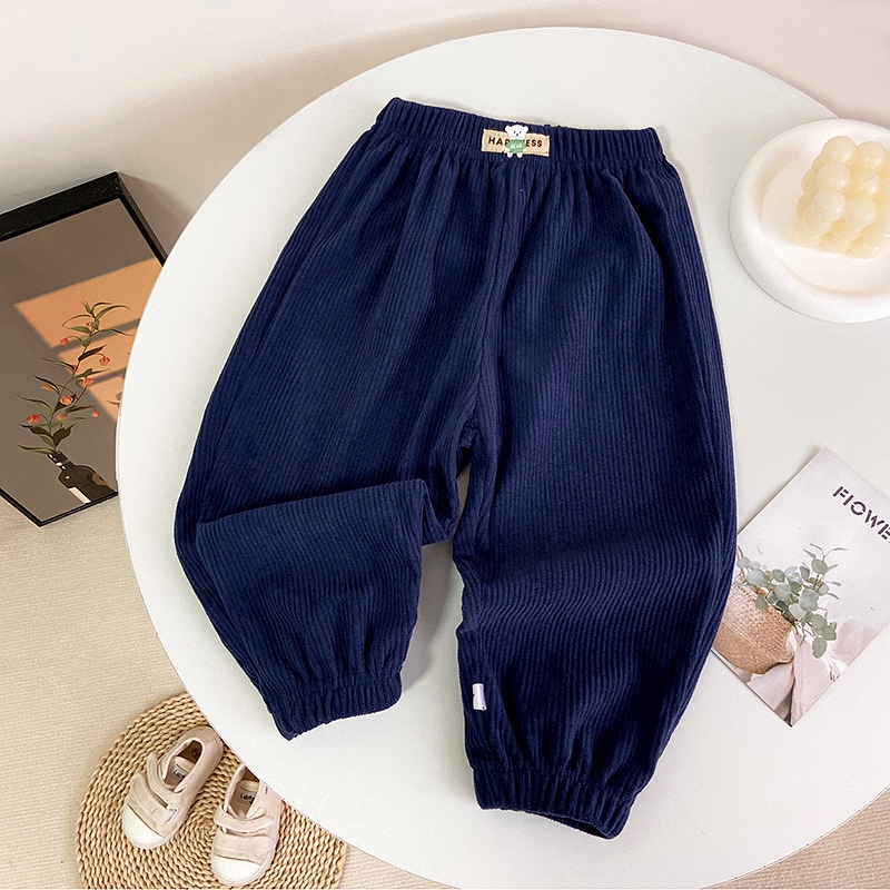 Quần Nỉ Dài 80-150cm In Họa Tiết Hoạt Hình Phong Cách Hàn Quốc Thời Trang Thu Đông Cho Bé Trai Và Gái