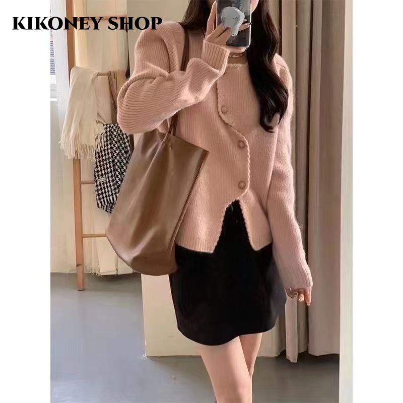 KIKONEY SHOP Áo Len áo khoác cardigan Cute Phong cách Korean Fashion WXF2390S6V 38Z230920