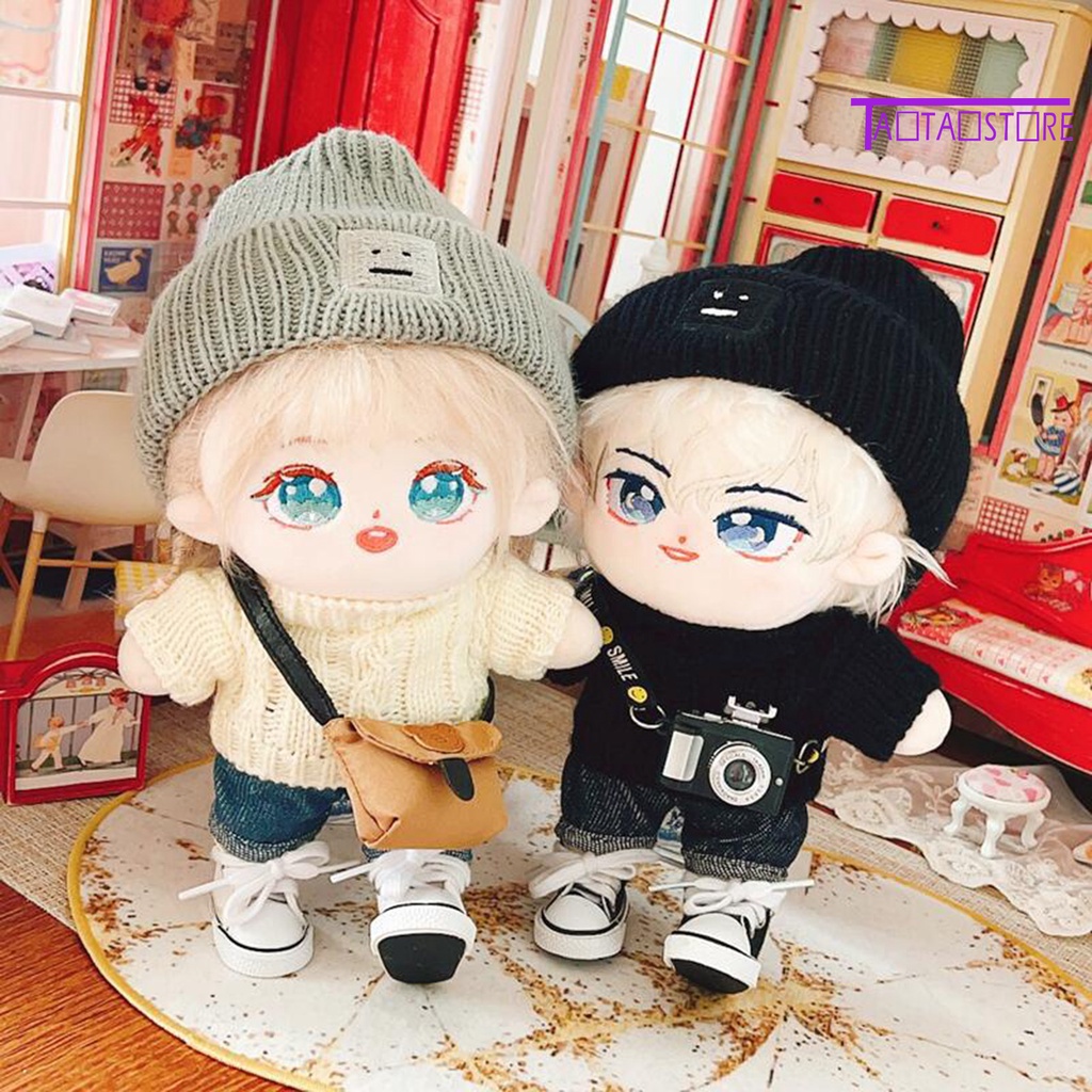 Áo sweater Dệt Kim Màu Trơn Thời Trang Cho Búp Bê 20cm