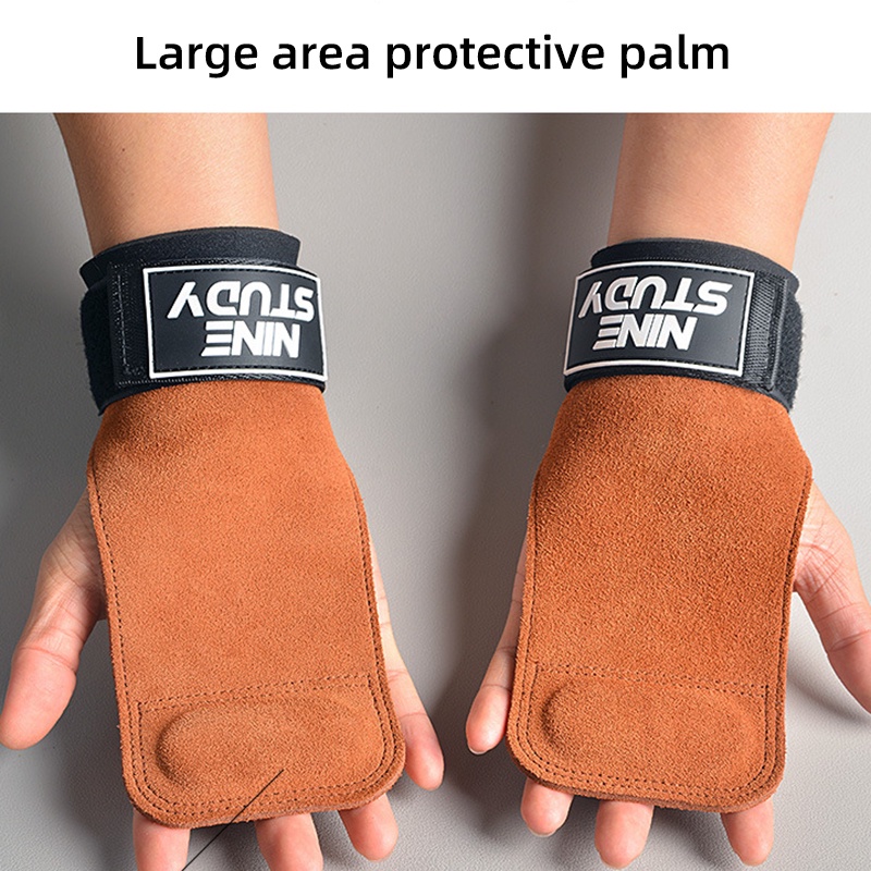 Găng Tay Da Bò Chống Trượt Hỗ Trợ Nâng Tạ Tập Thể Hình