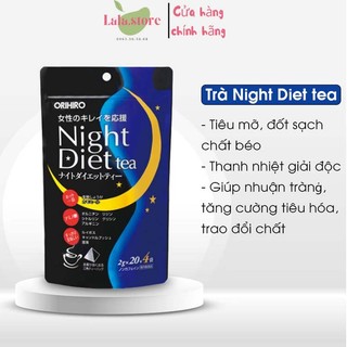 Trà giảm cân Night Diet Tea Orihiro 20 gói/túi và 24 gói/túi