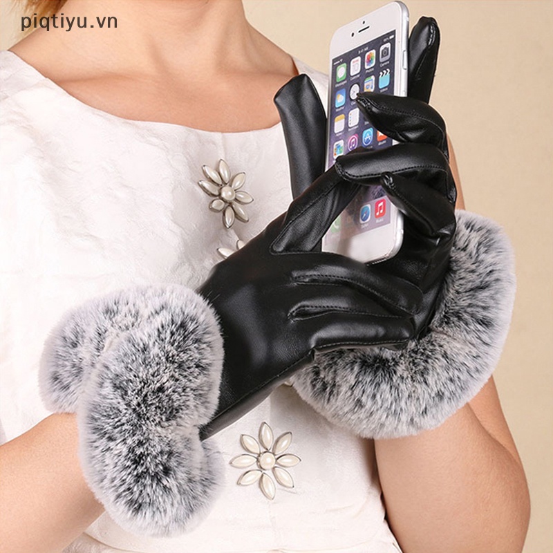 1 Đôi Găng Tay Da Giả Giữ Ấm Cho Nữ vn