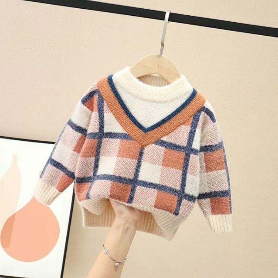 Áo sweater Dệt Kim Dày Dặn Thời Trang Thu Đông 2023 Cho Bé Trai phlis