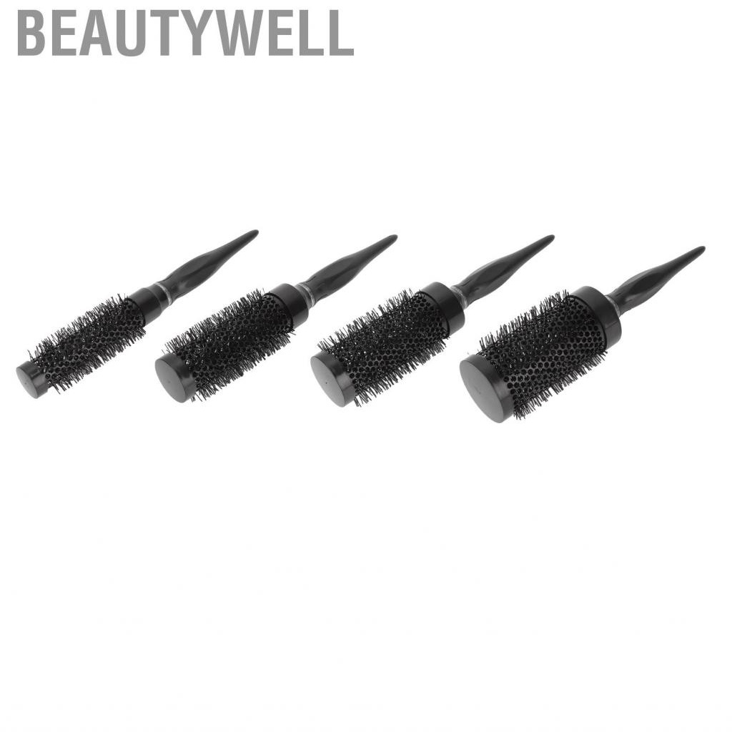 Beautywell Round Hair Brush Prevent Static Negative Ion  Scalp Smoothing Nylon Roller Hairbrush for Salon Home Black c