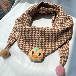 Khăn Choàng cotton Hình Tam Giác Họa Tiết houndstooth Cho Bé