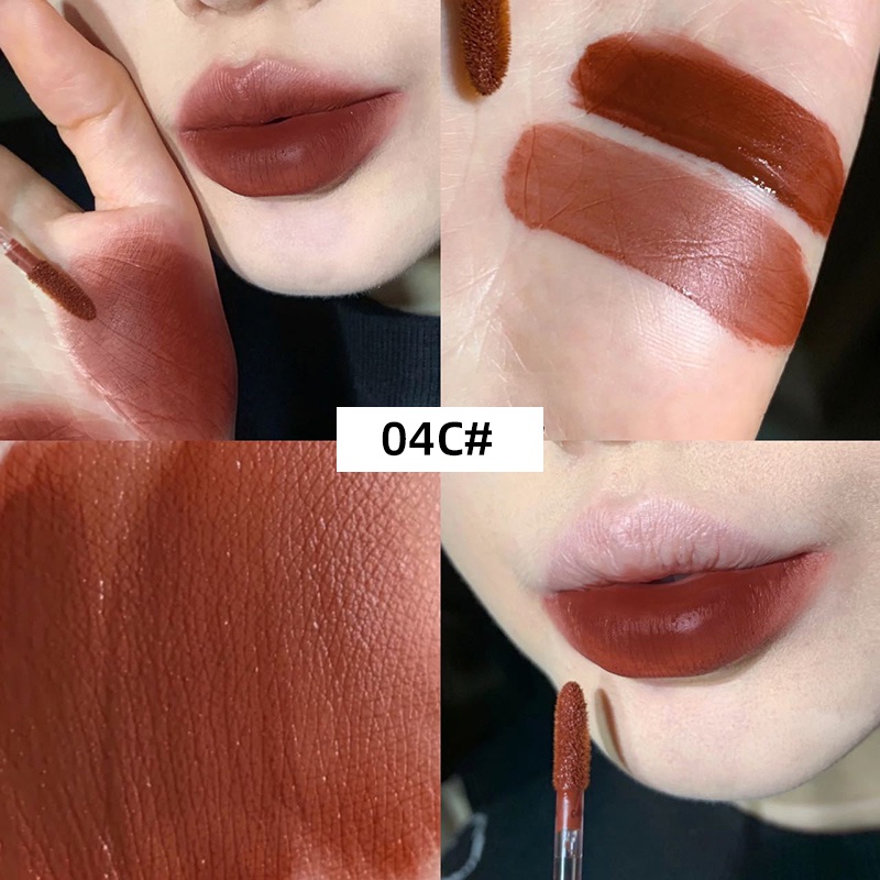 Son Môi Kèm Móc Khóa Thỏ Dễ Thương GEGEBEAR nhám mờ độc đáo Đất sét son kem bùn nude đỏ nâu son tint không thấm nước lâu trôi chống dính cốc son tint YR