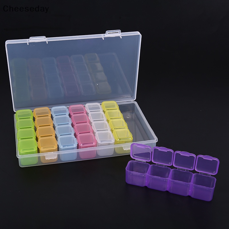 Kem Nền cheeseday| Hộp 28 Ngăn Đựng Phụ Kiện Trang Trí Móng Tay Mới