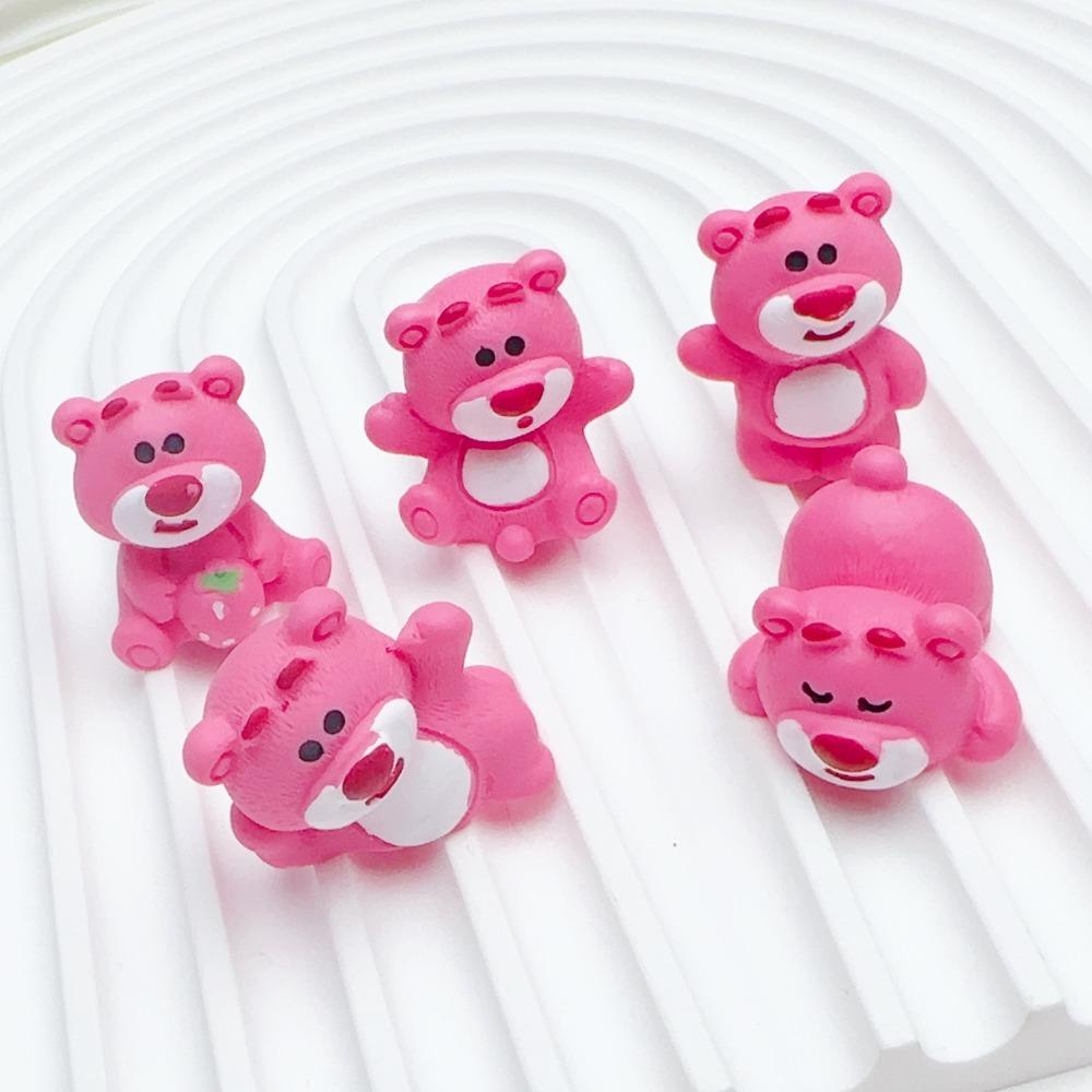 Aaron1 cabochon Sổ Lưu Niệm Bằng Nhựa resin diy Hình Gấu / Dâu Tây / Kẹp Tóc mini