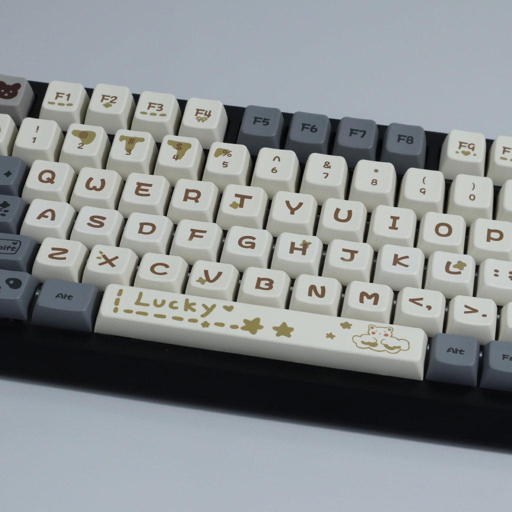 138 Phím Bear Daily Keycaps MDA Profile Graffiti Dễ Thương PBT DYE SUB Bàn Phím Cơ Keycap
