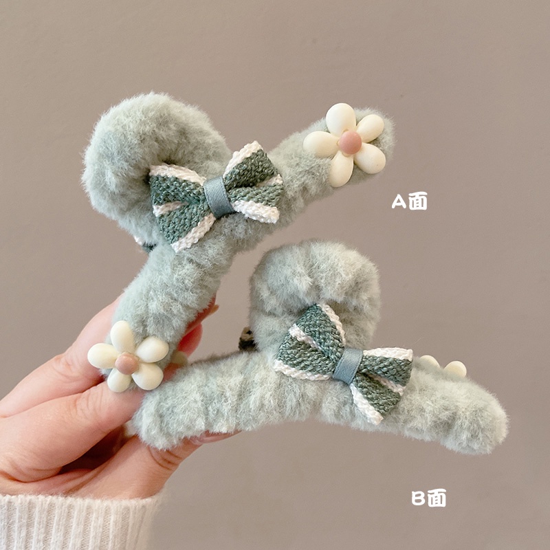 Mới Kẹp Tóc Hình Nơ / Bông Hoa Hai Mặt Dễ Thương Thời Trang Cho Nữ