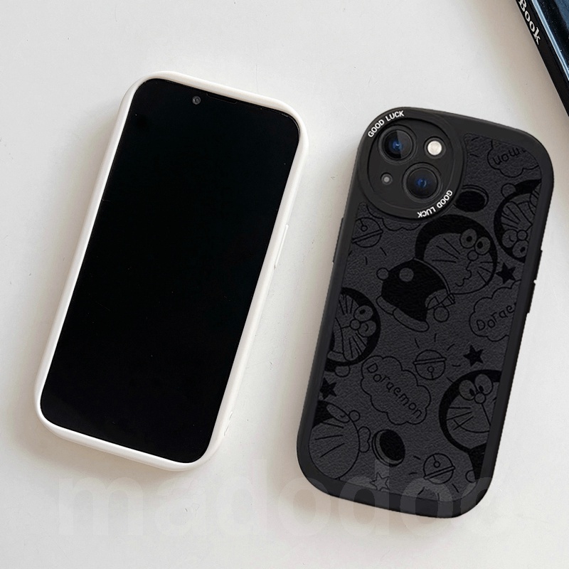 Doraemon Couple Casing Redmi 12C A1 A2 10 10C 10A 9A 9C 9T Note 12 11 11S 10S 9S 9 Pro 8 7 2022 4G 5G Mi POCO X5 X3 NFC K20 14 13T 10T Cute Oval Cartoon Couple Phone Case Full Fine Hole Shockproof Soft Back Cover XPN 91