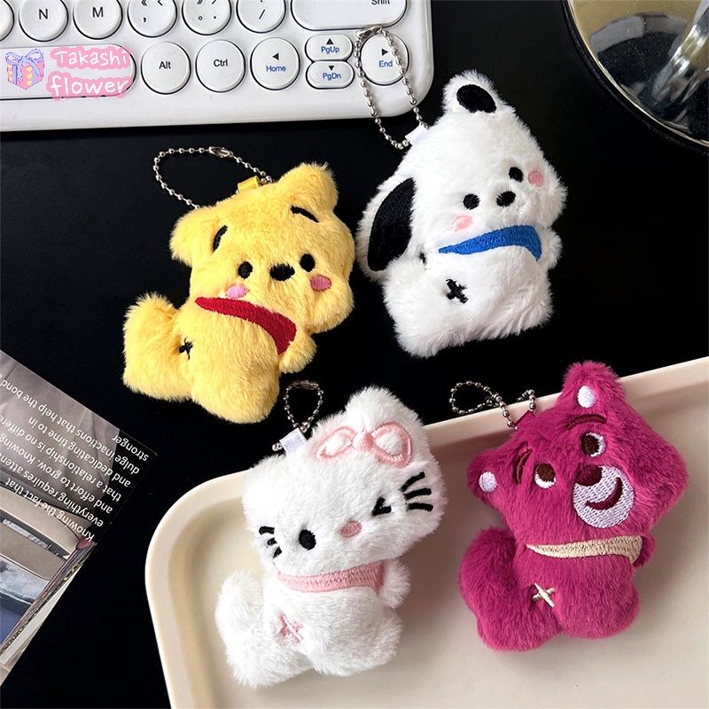 Móc Khóa Hình Gấu pooh / winnie / Gấu pooh / Mèo hello kitty Nhồi Bông Dễ Thương Làm Quà Tặng Cho Bé