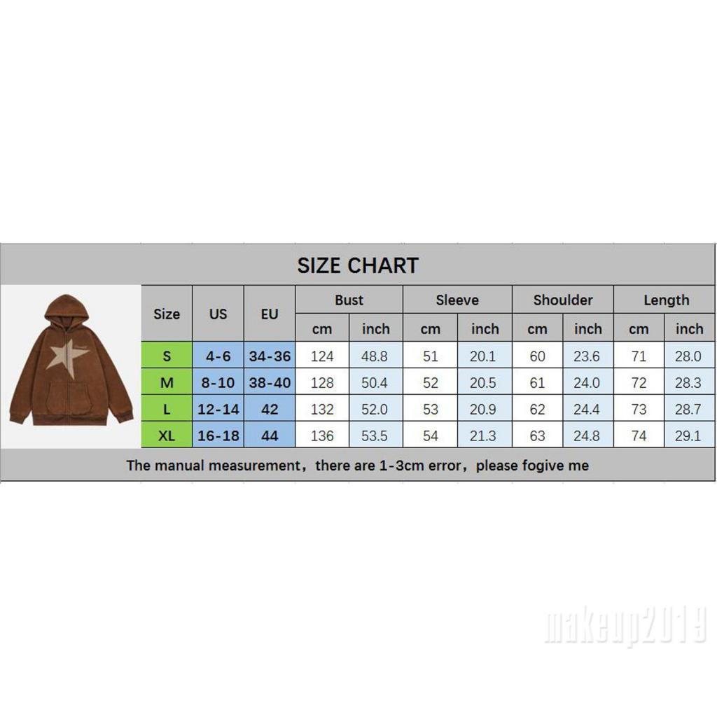 Mu-y2k Áo Hoodie In Hình Ngôi Sao Có Khóa Kéo Cổ Điển Cho Nữ