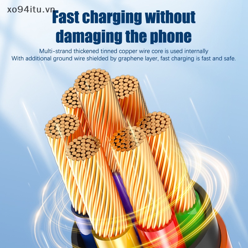 Xoitu Dây Cáp Sạc Nhanh 120w 6a 180 Độ Chất Lượng Cao Cho xiaomi huawei vn