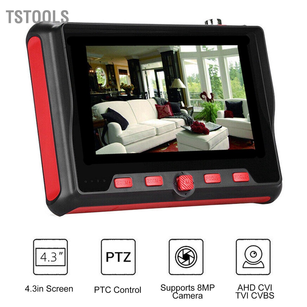 TSTOOLS Màn hình kiểm tra camera quan sát 4in AHD TVI CVI UTP Cable Test 8MP để sửa chữa bảo trì