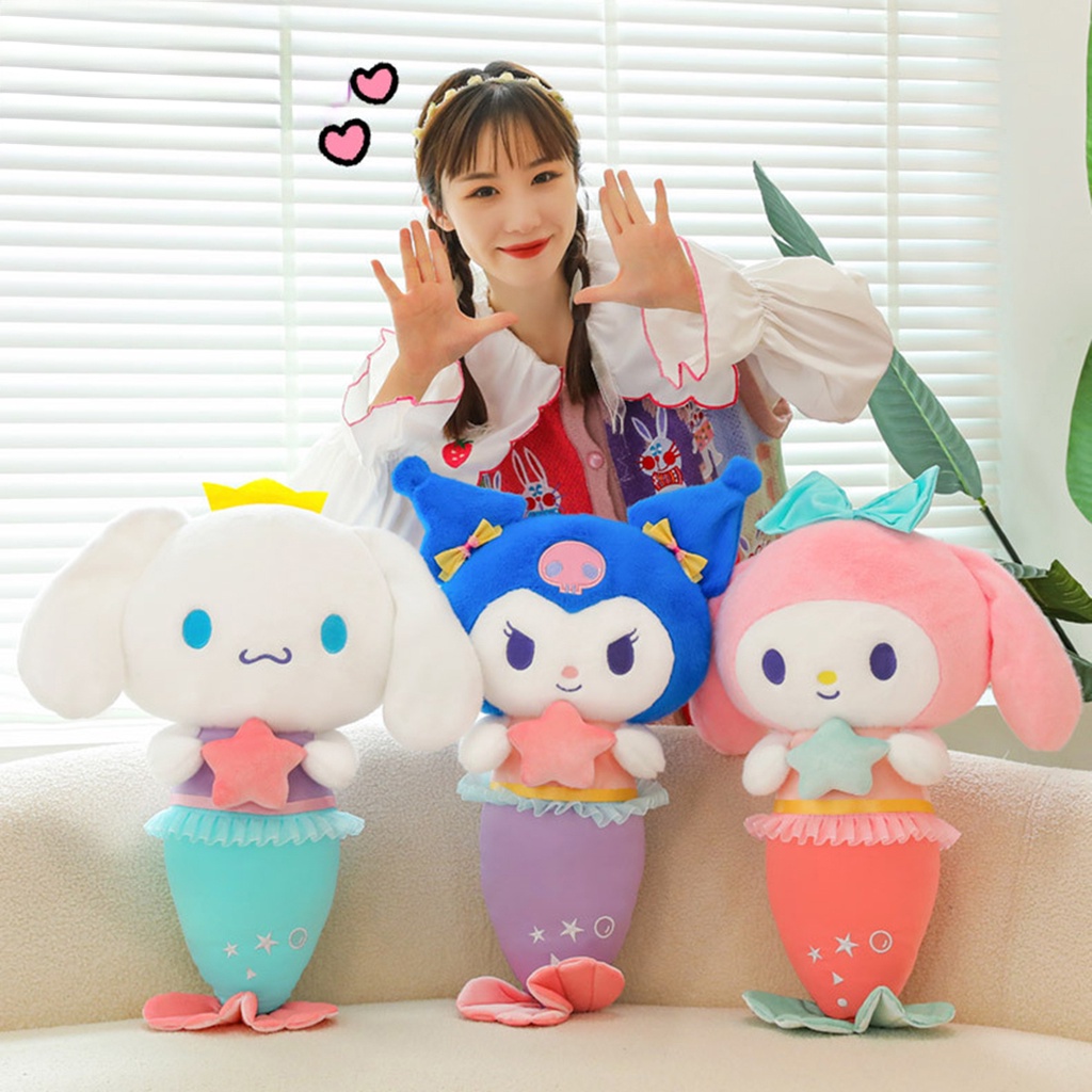 Búp Bê Nhồi Bông Hình Nàng Tiên Cá Hoạt Hình 28cm