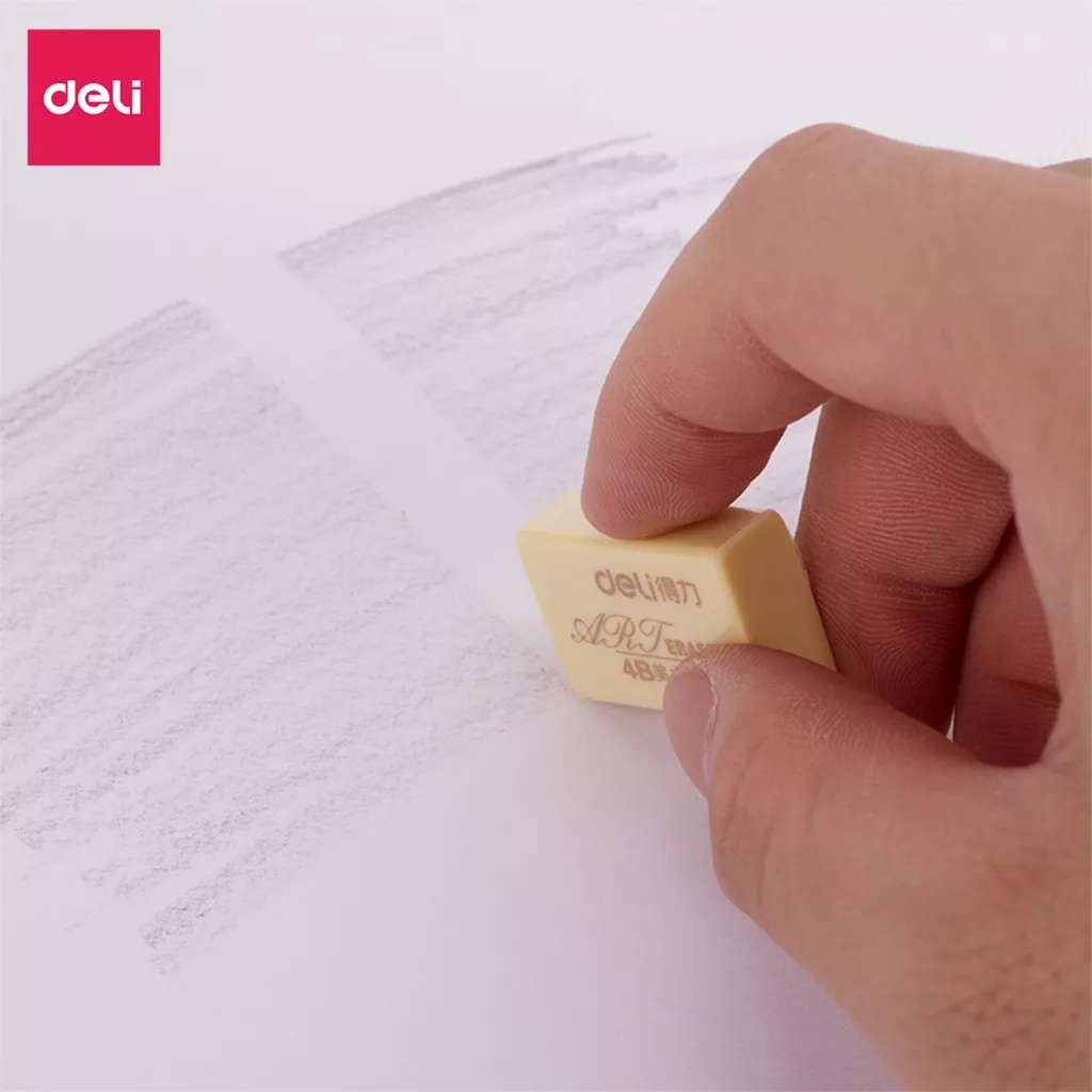 PVN60005 Gôm Tẩy Bút Chì 4B Deli - Tẩy Sạch Sẽ, Ít Vụn, Không Mòn Giấy T2