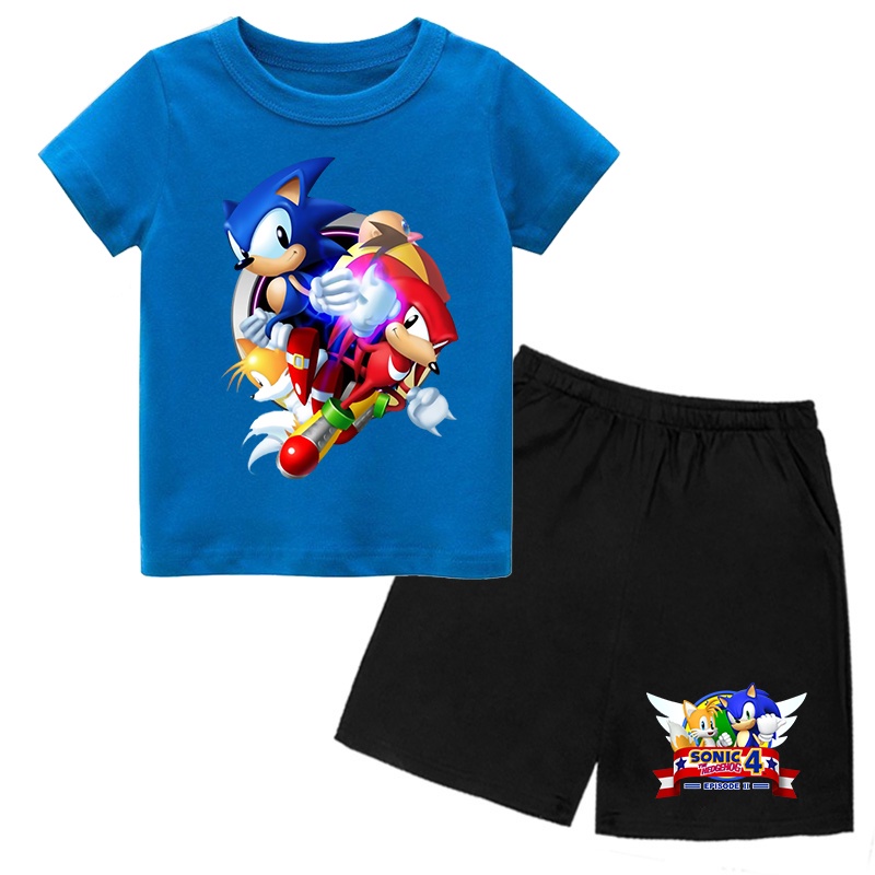 Bộ quần áo trẻ em thun lạnh SONIC 3, size từ 10-32kg, 4 màu, bộ quần áo cho bé mặc mát co dãn tốt