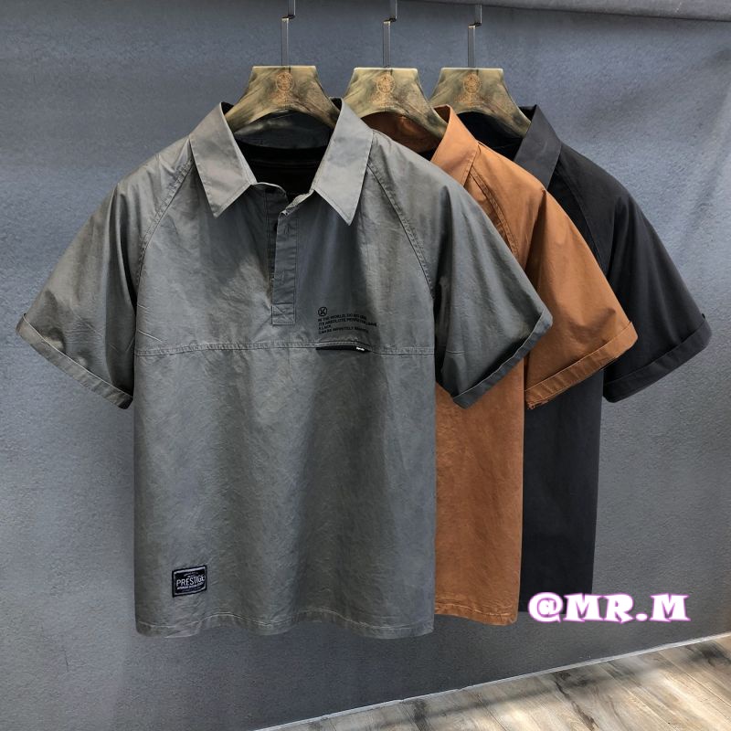 Áo Sơ Mi Ngắn Tay Form Rộng Phong Cách Năng Động Trẻ Trung Dành Cho Nam