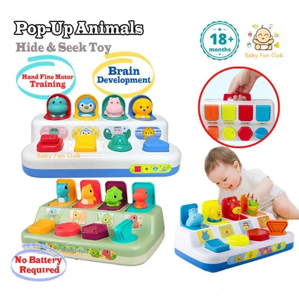 Mmluck peekaboo Hộp Công Tắc Bật Lên Bằng abs Kiểu Động Vật Hoạt Hình Nhiều Màu Sắc Tương Phản Cho Bé