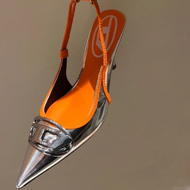 Giày Cao Gót Hở Ngón Màu Bạc Chất Liệu denim Thời Trang Mùa Hè 2023 Cho Nữ