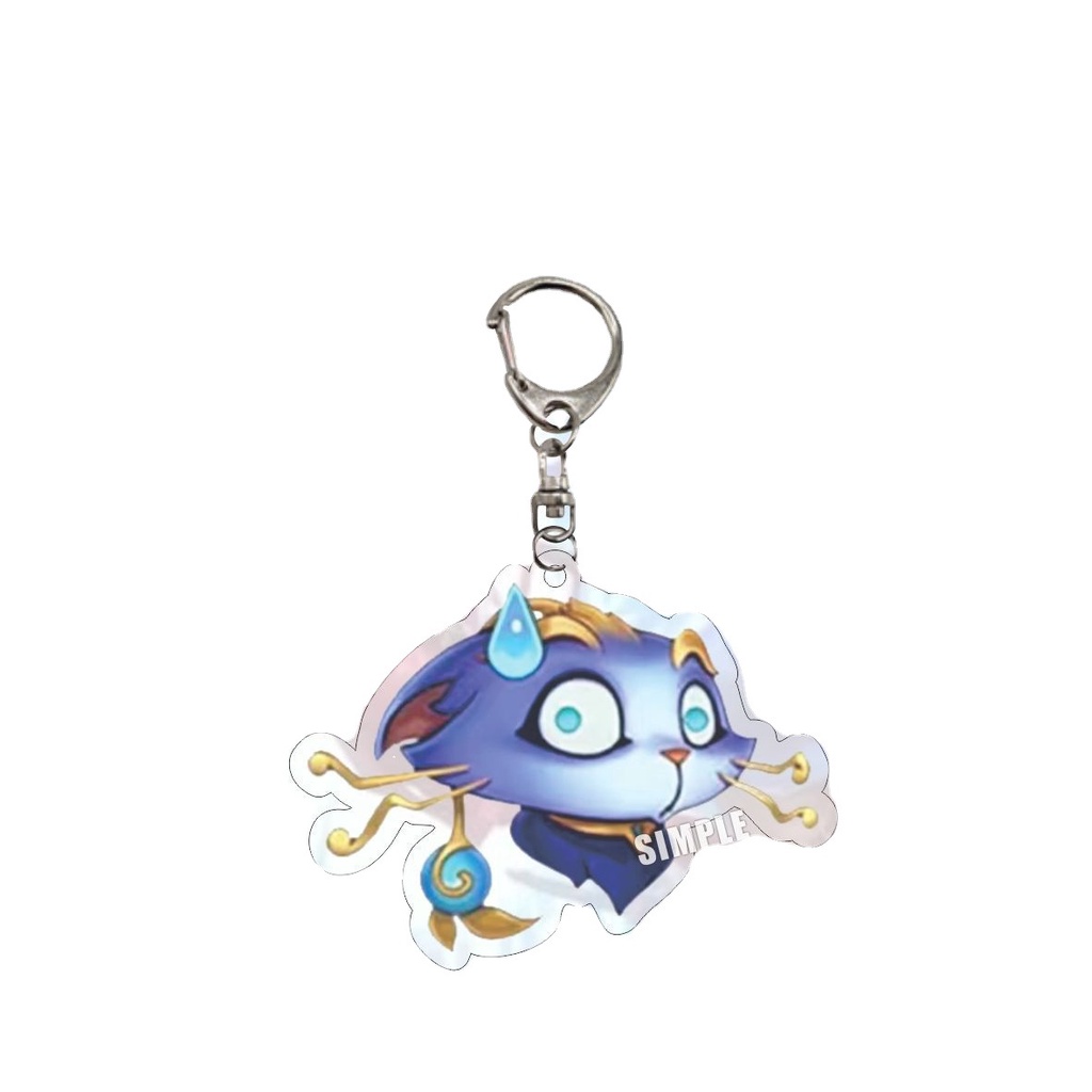 Nhiều Lớp Acrylic Móc Khóa LOL Biểu Tượng Cảm Xúc Anh Hùng Cấp 7 Logo Giải Jinx Mặt Dây Chuyền Yasuo Dog Tag