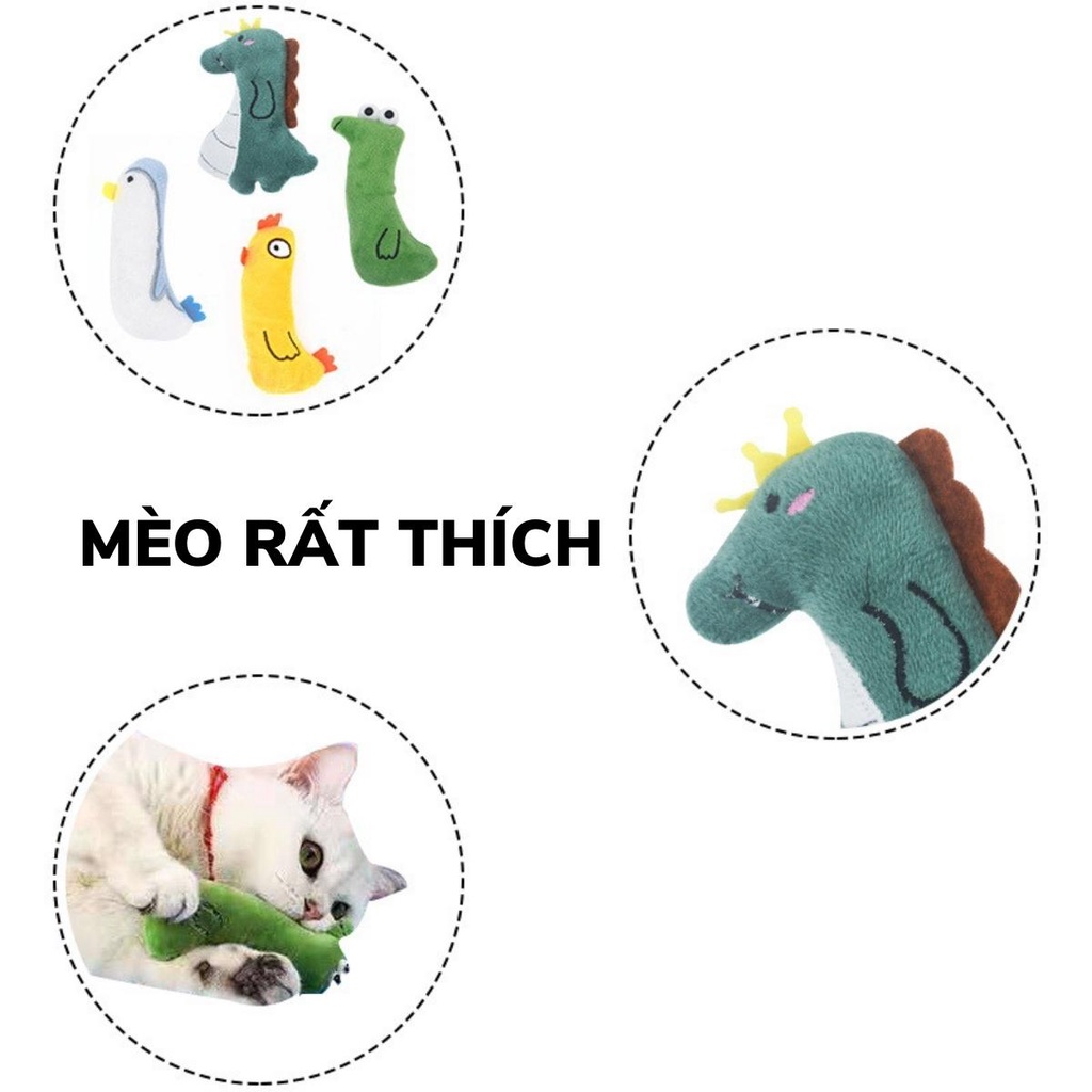Đồ chơi cho mèo hình thú nhồi bông nhồi cỏ bạc hà giúp mèo giải trí, nhiều hình đáng yêu – UNU Pet House