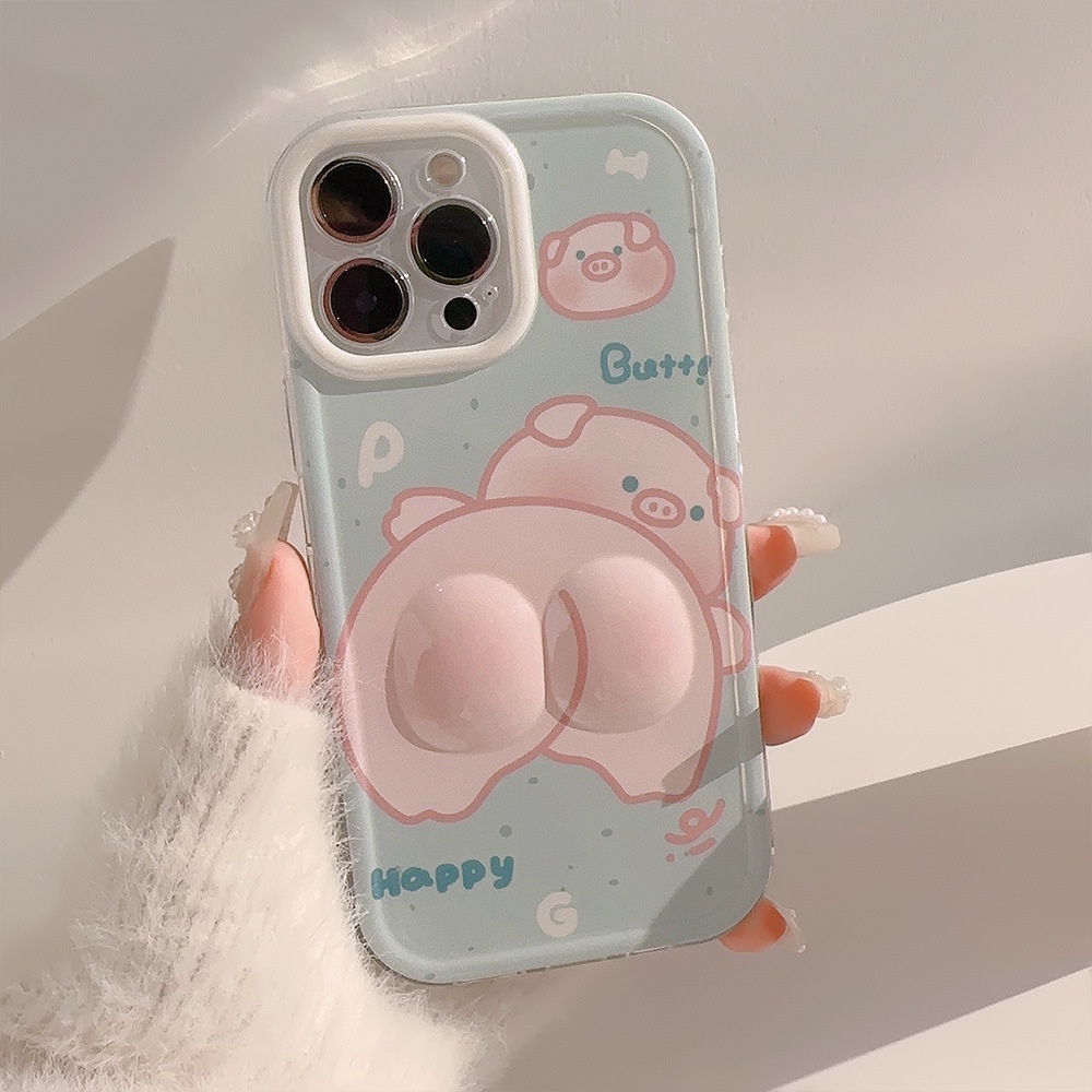 Ốp Điện Thoại Silicon Hình Chú Heo Dễ Thương Cho Iphone 14 15 13pro max 12 11 x 14
