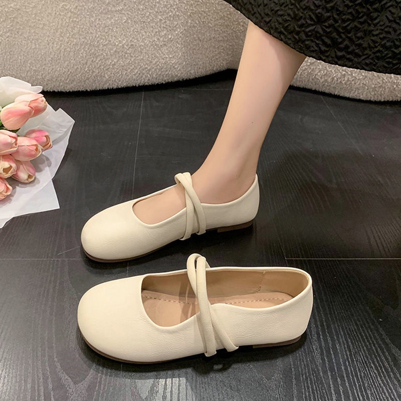 Yaoli Giày Da Đế Mềm Phong Cách Pháp Thời Trang Mùa Thu Thanh Lịch