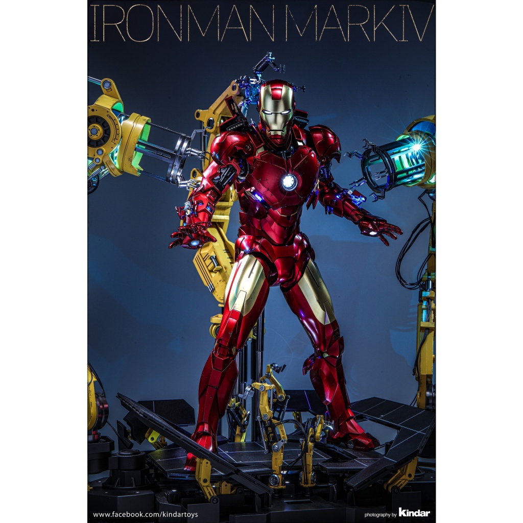 Hàng đẹp Mô hình Hot Toys Iron Man Mark IV With Suit-Up Gantry 1/4 cực chất tặng xe