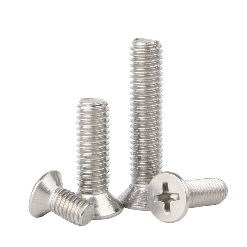Bu Lông Đầu Chữ Thập Chìm Đầu Dẹt Bằng Thép Không Gỉ 304 m3 m4
