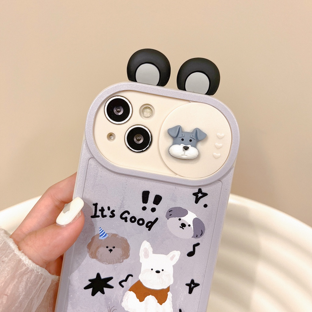 Ốp Điện Thoại Họa Tiết Tai Cún 3d Dễ Thương Cho iphone 15 promax 15 14 pro max 13 pro max 12 pro max 11