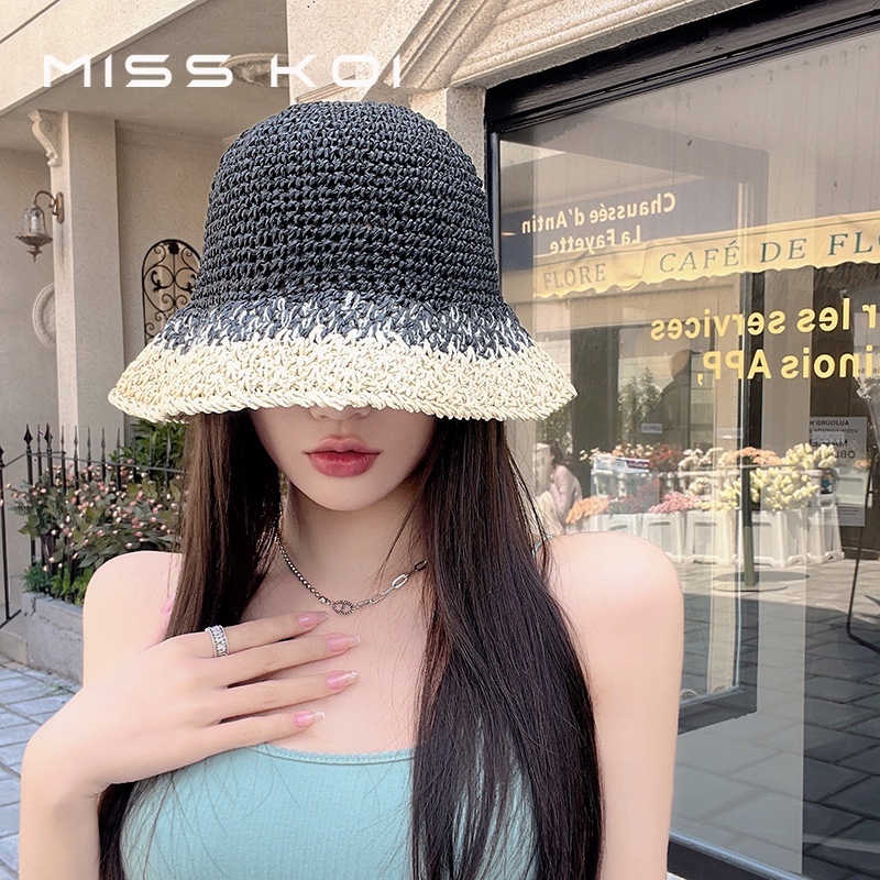 Mũ Cói Rộng Vành Chống Nắng Chống Tia Cực Tím Thời Trang Đi Biển Mùa Hè Cho Nữ