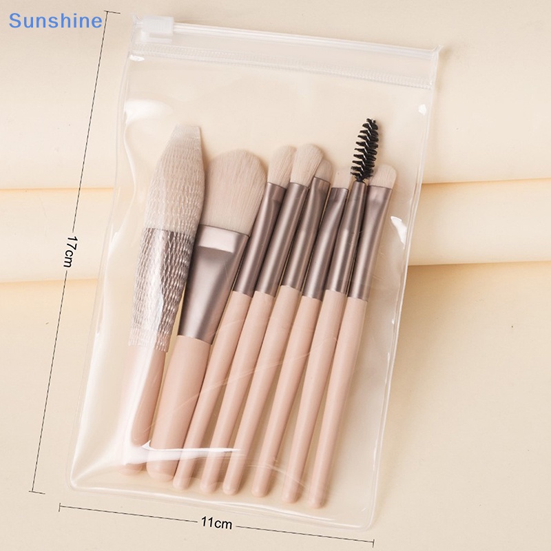 Set 8 Cọ Trang Điểm mini Tay Cầm Mềm Mại Tiện Dụng Cho Người Mới Bắt Đầu vn