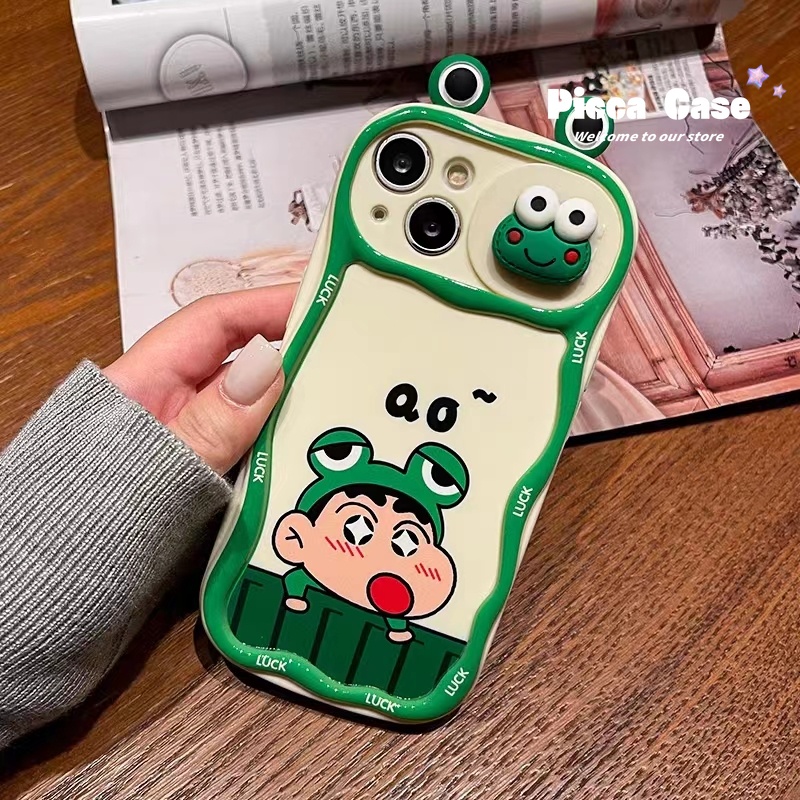 Ốp Điện Thoại Hình Chú Ếch / Cậu Bé Bút Chì 3d Cho iphone 11 xr 6 7 8 6s plus 7plus 14 13 12 11 pro max x xs max se