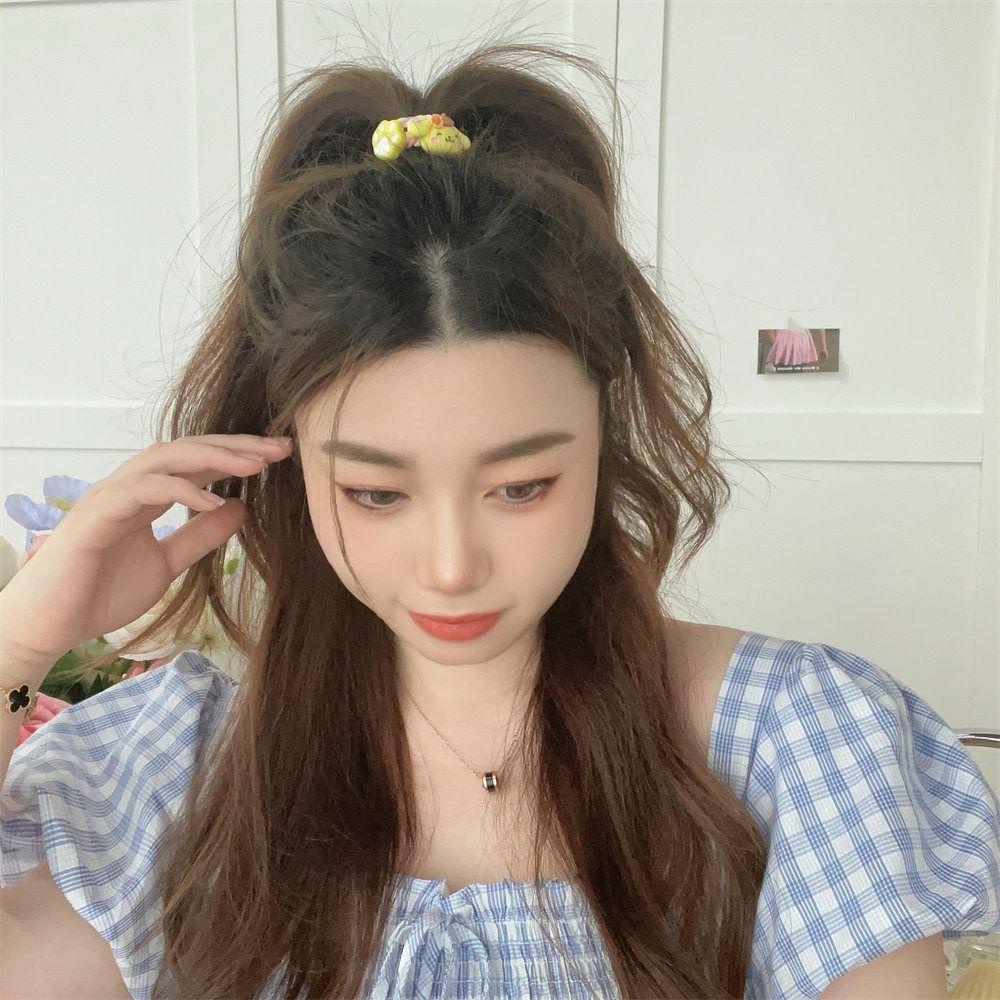 Dây Cột Tóc Cao Su Co Giãn Nhiều Màu Sắc Phong Cách Nhật Hàn Dễ Thương