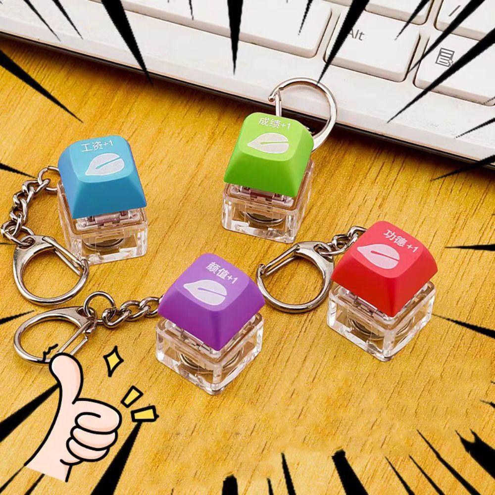 Sweetjohn Móc Chìa Khóa Cơ Học / Phím Đàn Cá / Bàn Phím Bằng Gỗ Có Đèn led Nhiều Màu