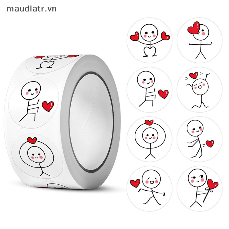 Cuộn 500 Miếng Dán Trang Trí Quà Tặng Đám Cưới Xinh Xắn